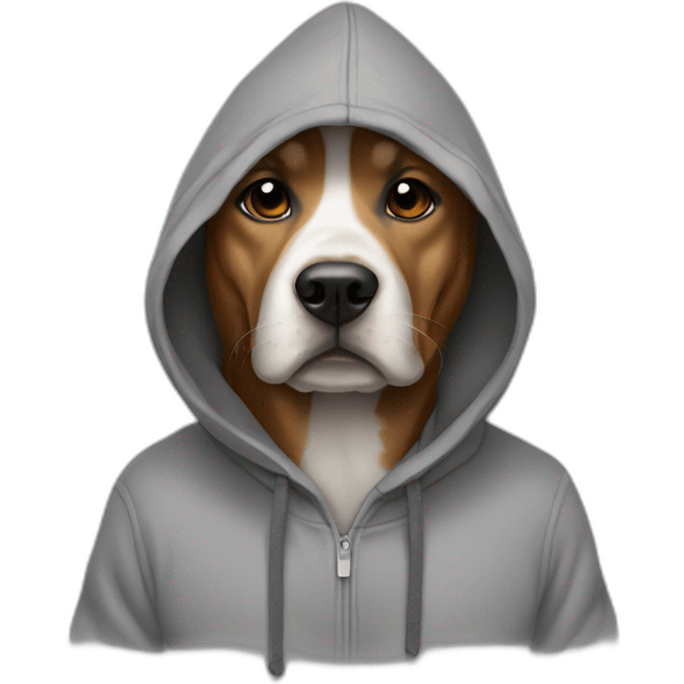 a dog wearing a hoodie  emoji