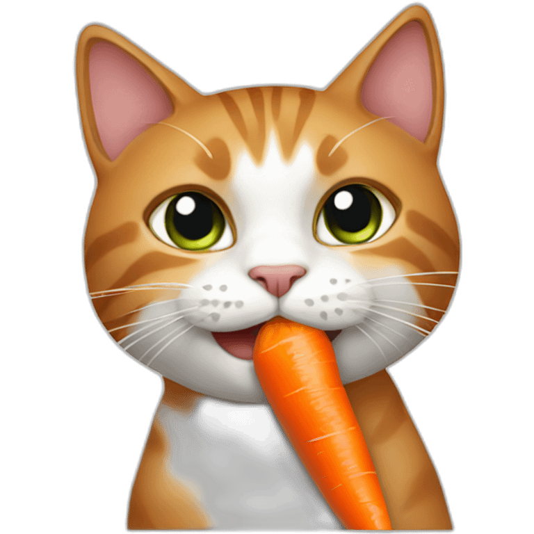 A cat eating a carrot emoji