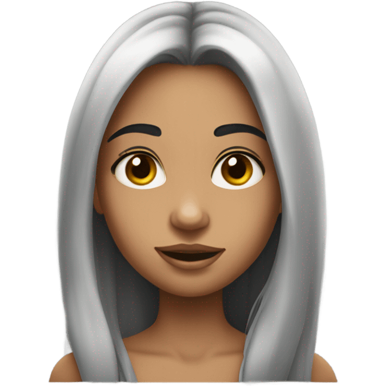 girl with black hair hyper realistic emoji