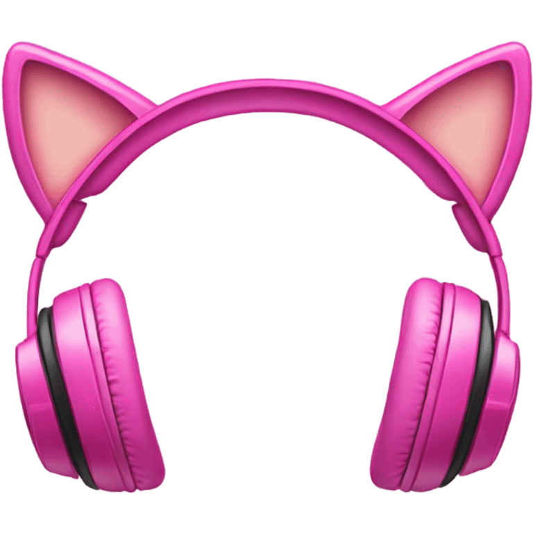 Pink headphones with cat ears emoji