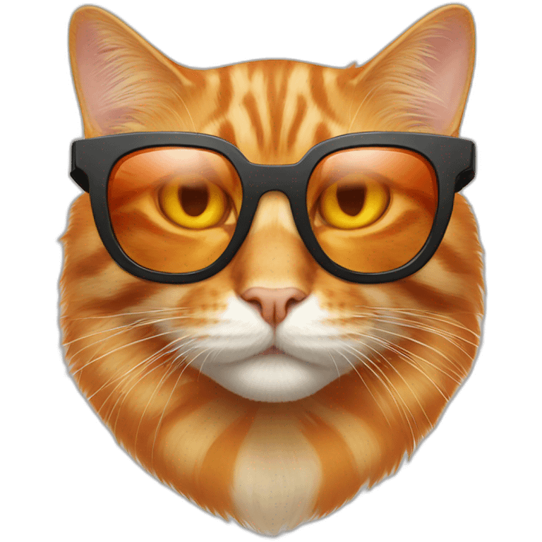 orange cat with bionic sunglasses emoji