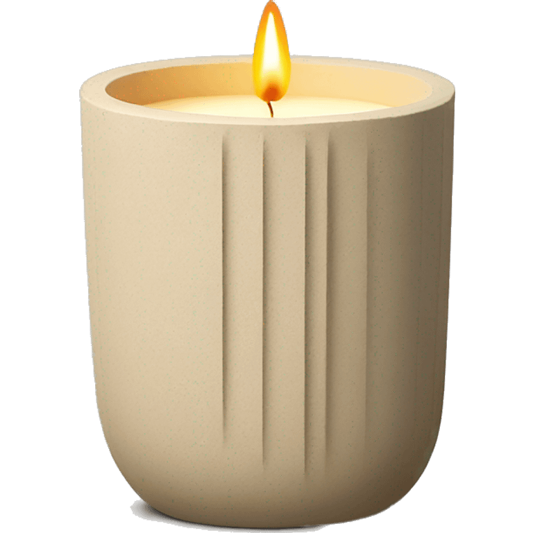 candle in beige concrete ridged vessel emoji