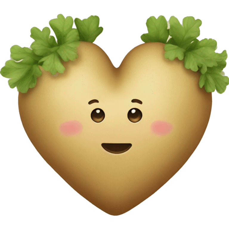 beige heart with potatoes garland  emoji