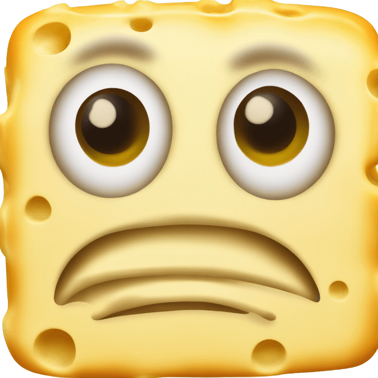 Piece of cheese looking annoyed  emoji