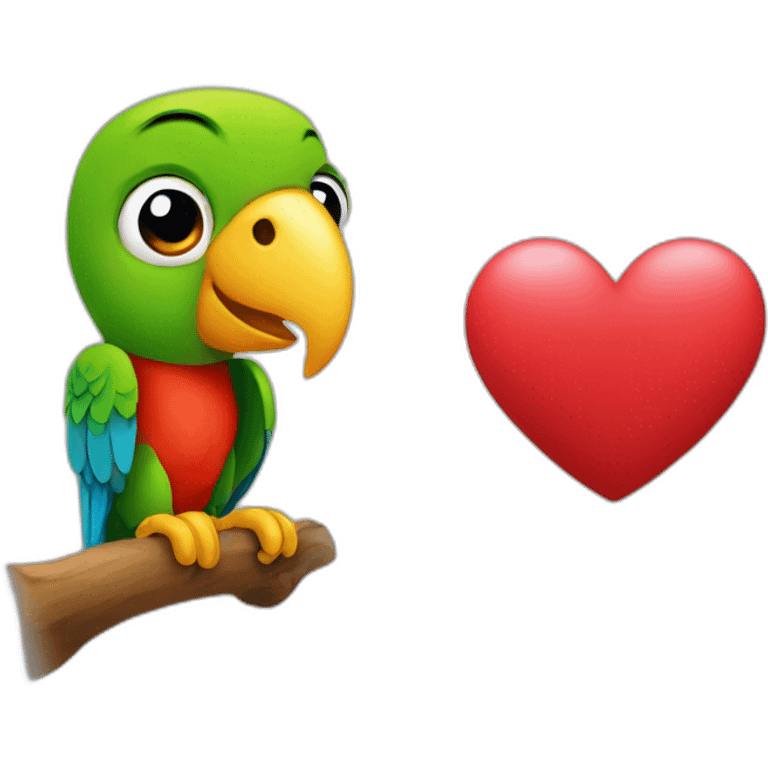 Parrot and heart emoji