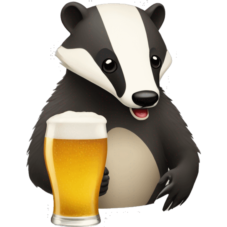 badger drinking beer emoji