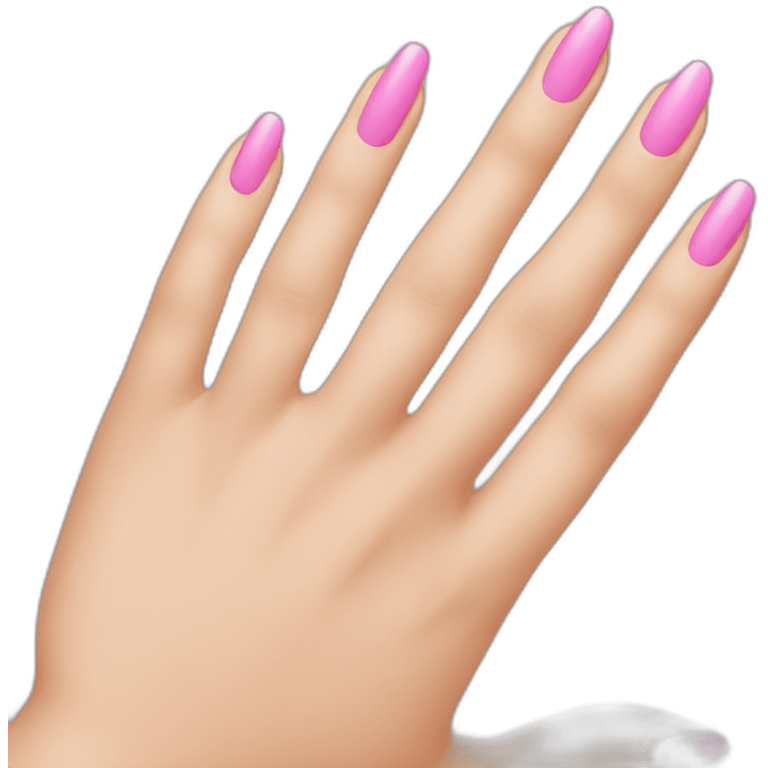 hand nail pink emoji