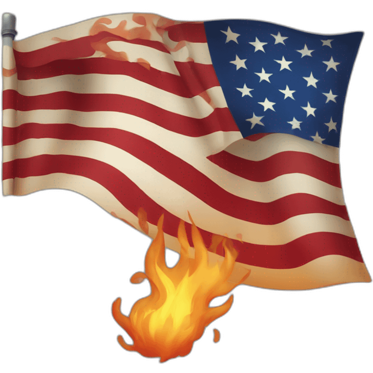 Flag of USA on fire emoji