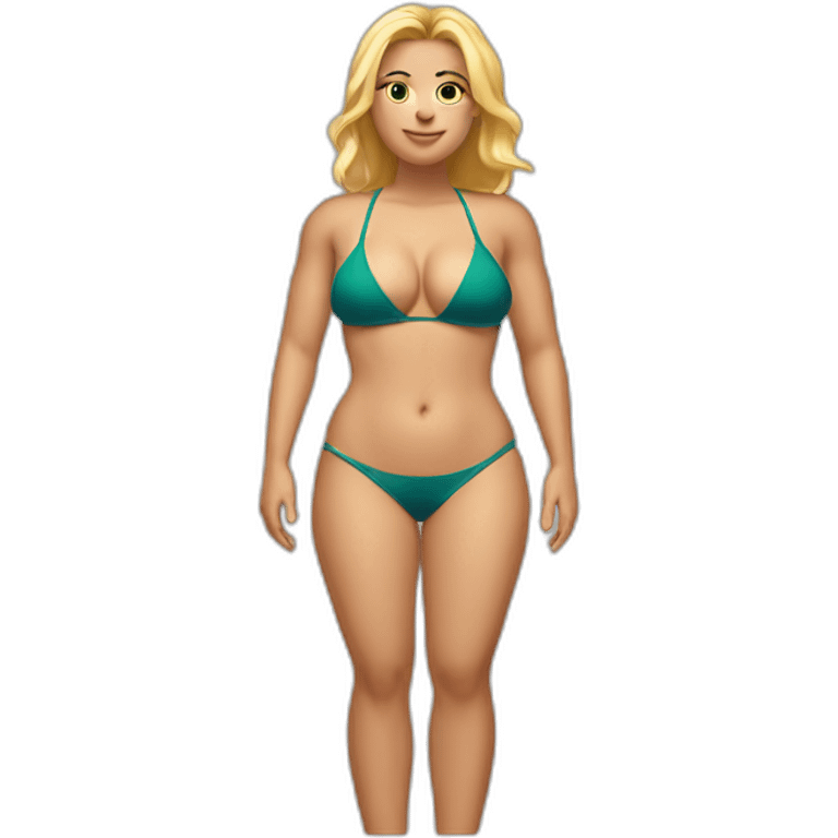 Slim-thicc Caucasian woman small bikini pose (beach body) emoji