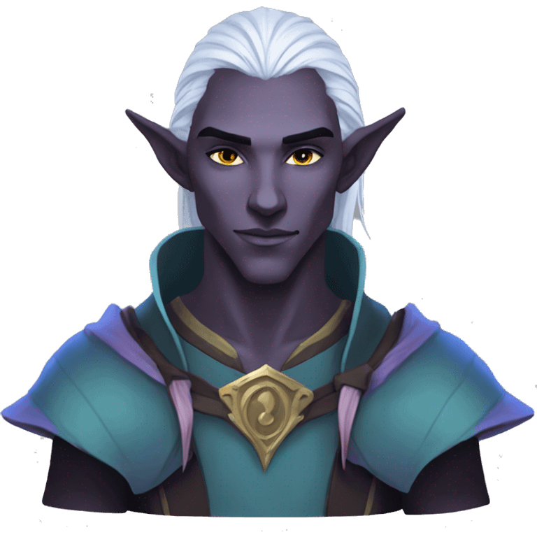 bust half-elf drow male sorcerer emoji