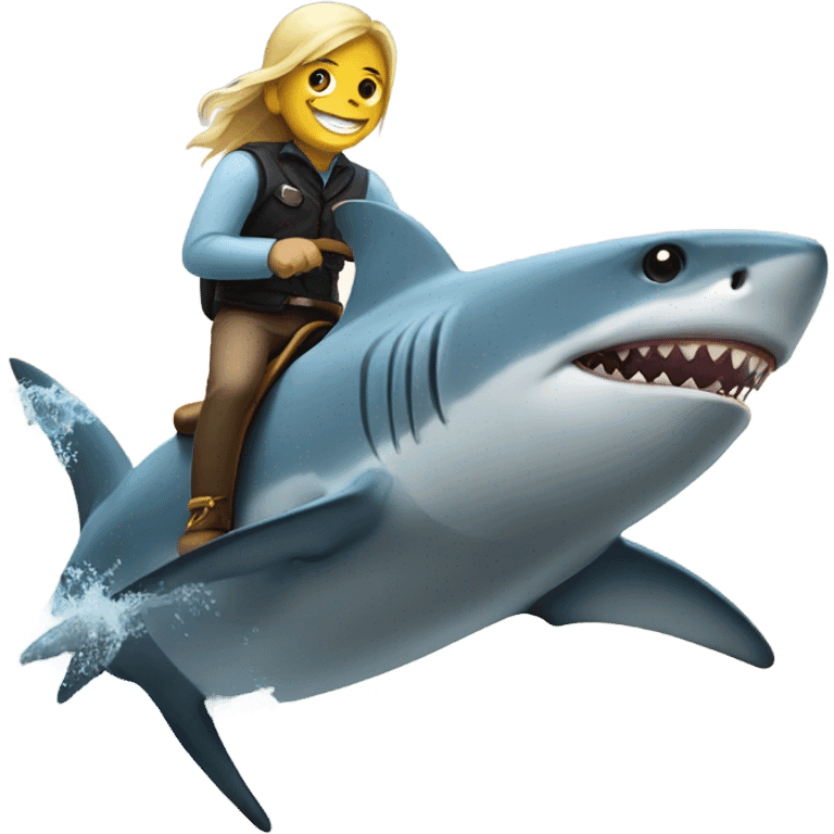 shark riding horse emoji