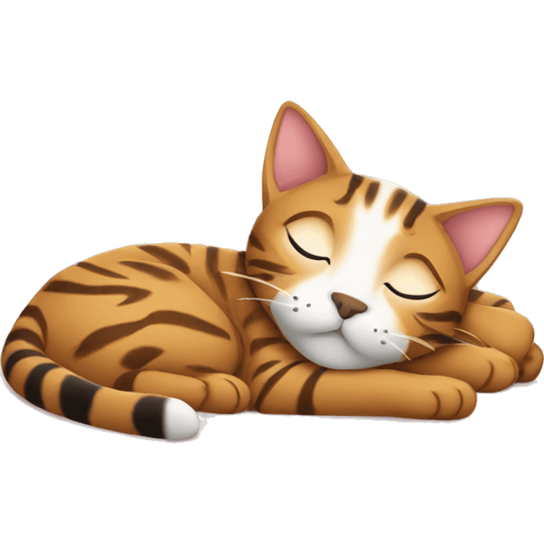 Sleeping with bengal cat emoji