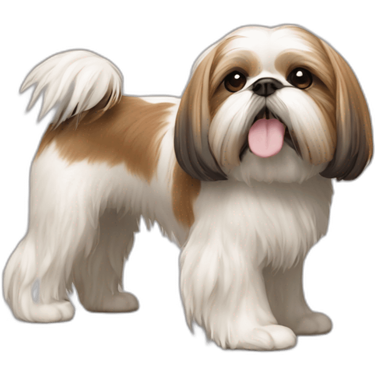 Shih tzu four legs stretching forward emoji