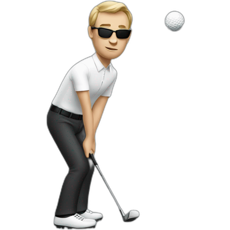 James bond playing golf emoji