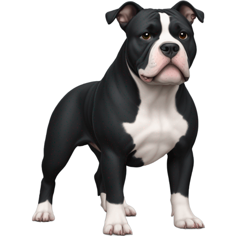 99% Black American Bully with chest markings emoji