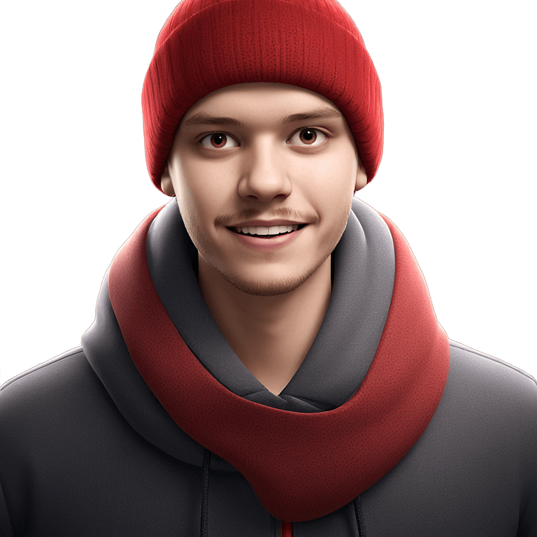 smiling boy in red hat emoji