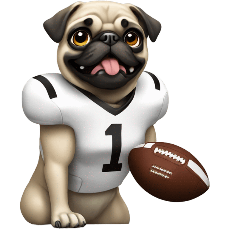 Pug football player  emoji