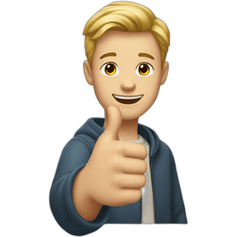 White Boy making a thumbs up emoji