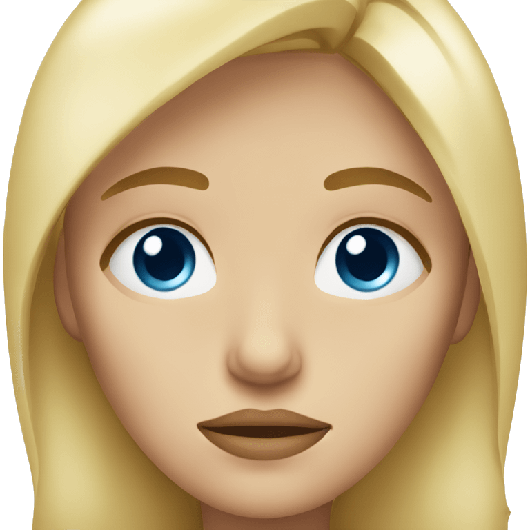 Blonde woman blue eyes sad face emoji