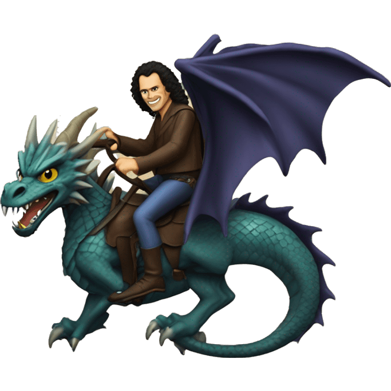 Ronnie james dio riding a dragon emoji