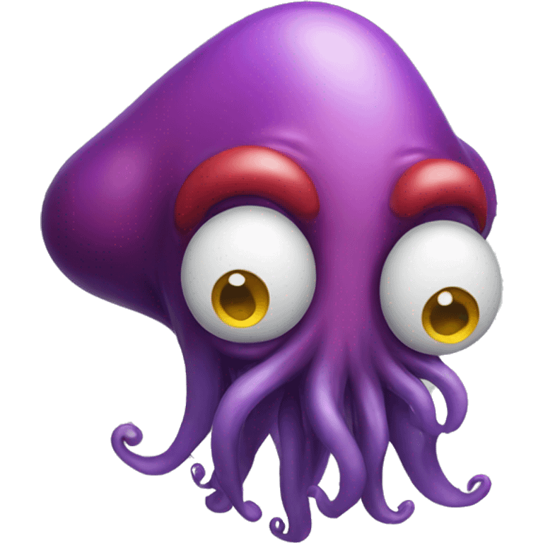 A sad clown squid crying emoji