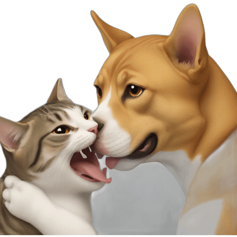 Cat eating dog emoji