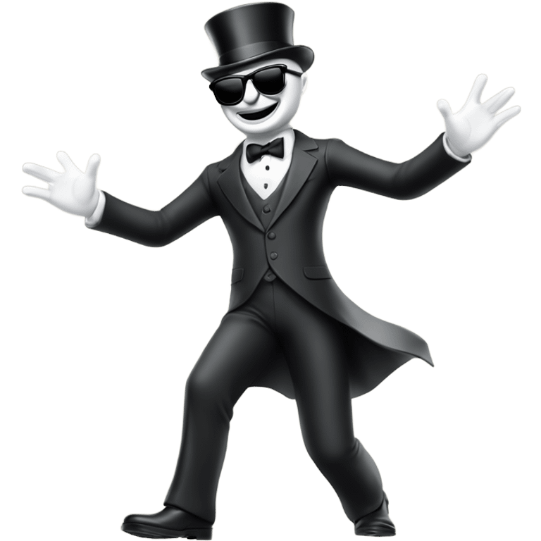 monopoly man celebrating in sunglasses, full body emoji