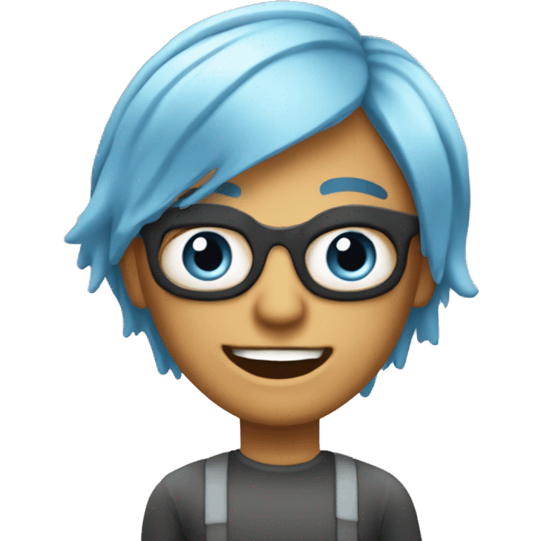 Create an emoji for the chatbot on the website of Get a Grip, an marketing office. Make it more informal, with ligtblue hair emoji