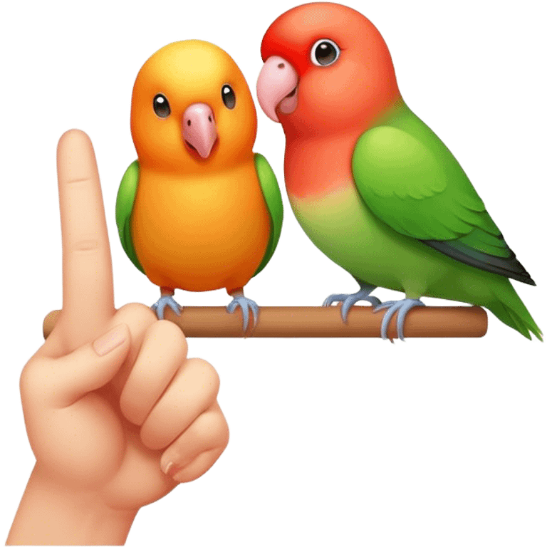 Lovebird sticking up middle finger emoji