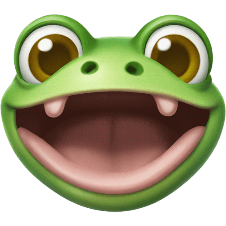 Happy tongue frog emoji