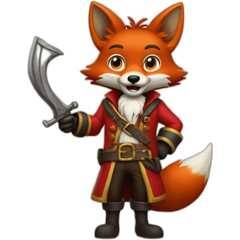 Foxy is a red animatronic fox with a hook for a hand and a worn pirate appearance. emoji