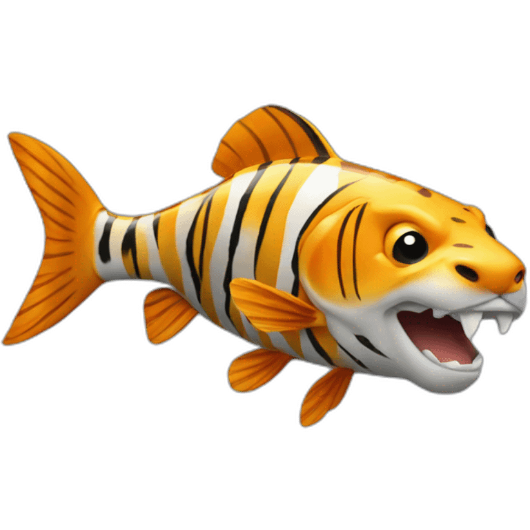 Une poisson sur un tigre emoji