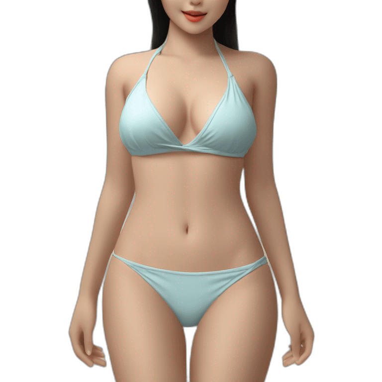 Sexy soft-fit wasian woman bikini (beach body) bed emoji