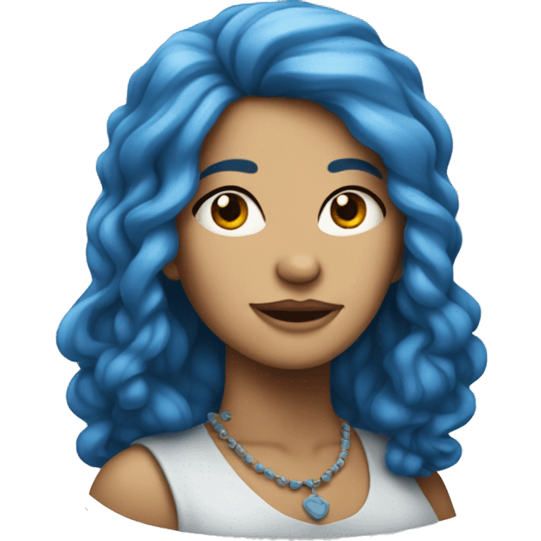 Blue haired liberal communist woman with face piercing  emoji