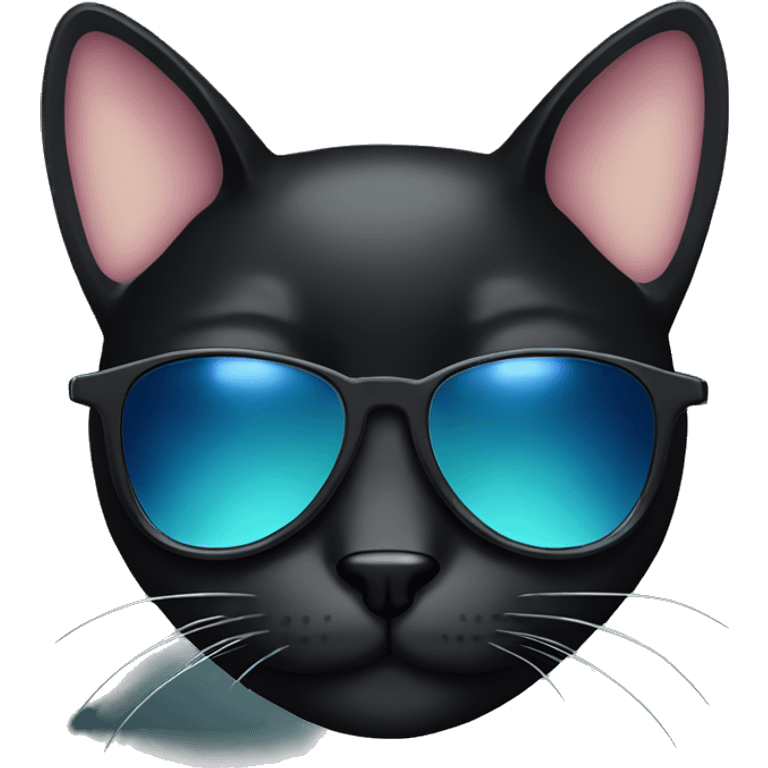 Black cat with aviators emoji