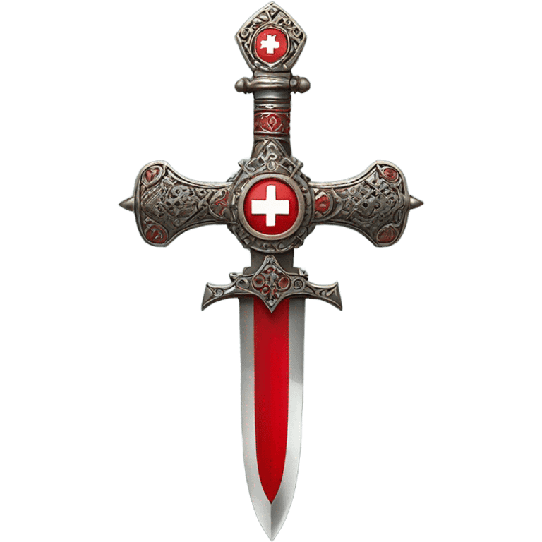 holy red cross dagger emoji