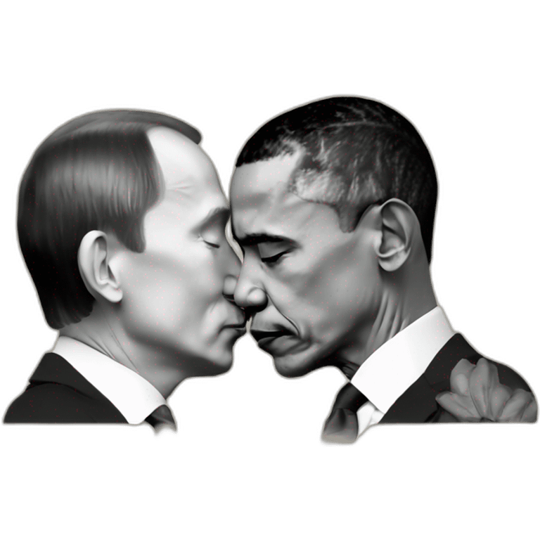 Obama kissing putin emoji