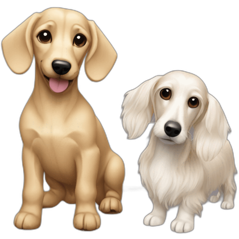 blond maltese and black dachshund emoji