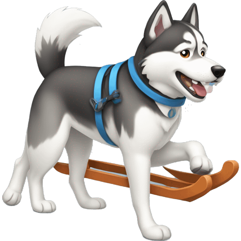 Husky pulling a sled  emoji