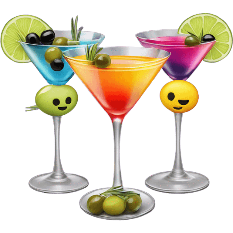 4 martinis clinking aesthetic emoji