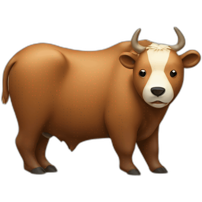 Bear sitting on cow emoji