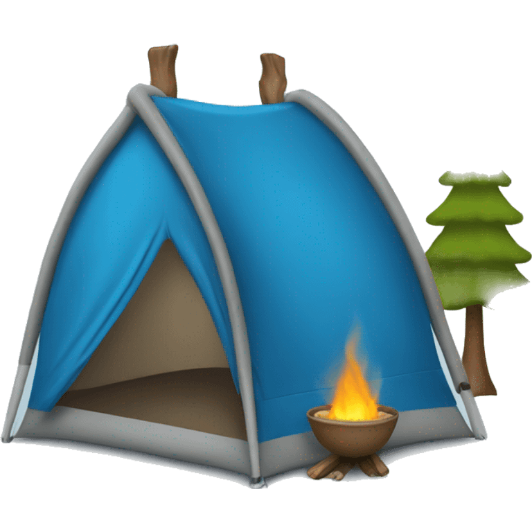 Blue tent camping emoji