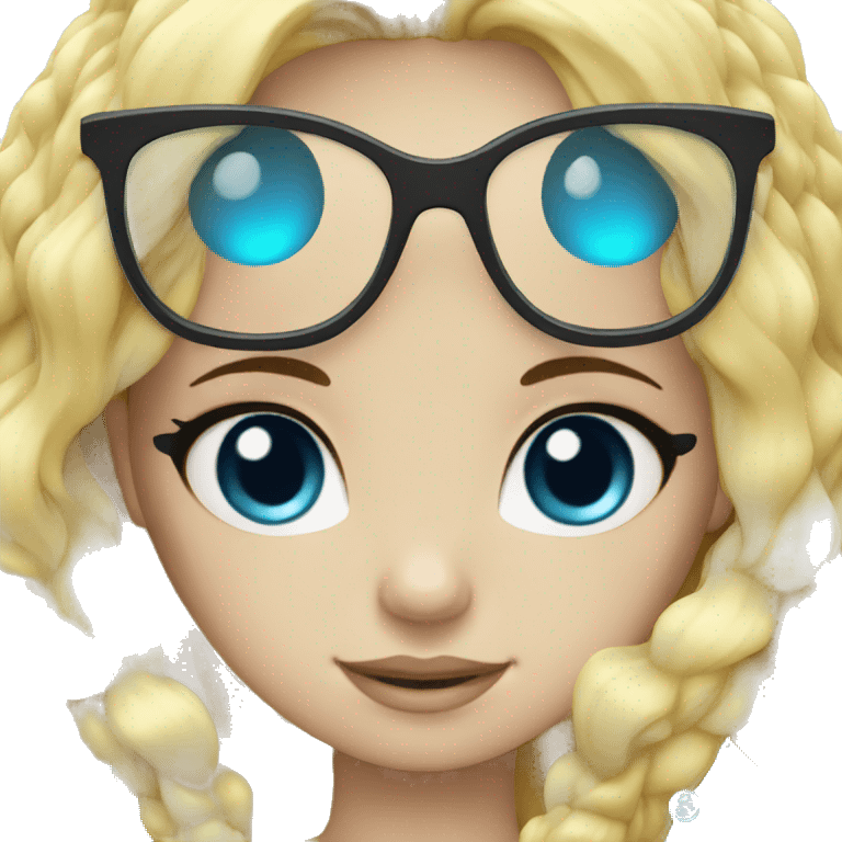 Mermaid blonde  and blue eyes with glasses emoji