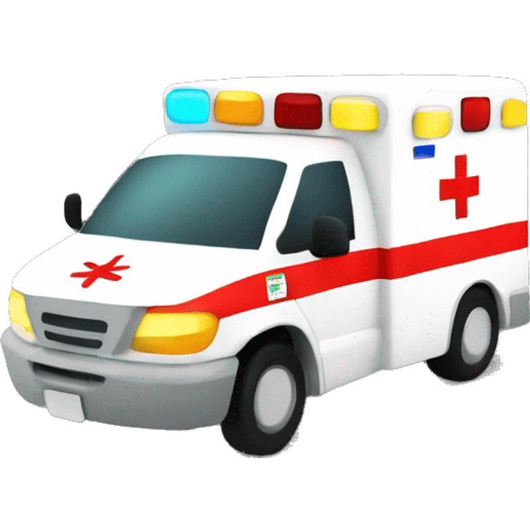 ambulance with lights on emoji