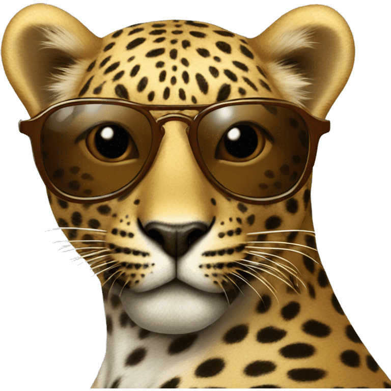 Leopard wearing sunglasses emoji