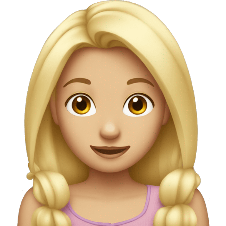 Blonde hair girl with Disney ears emoji