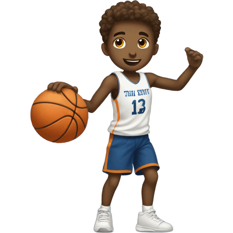 a boy playing basketball emoji