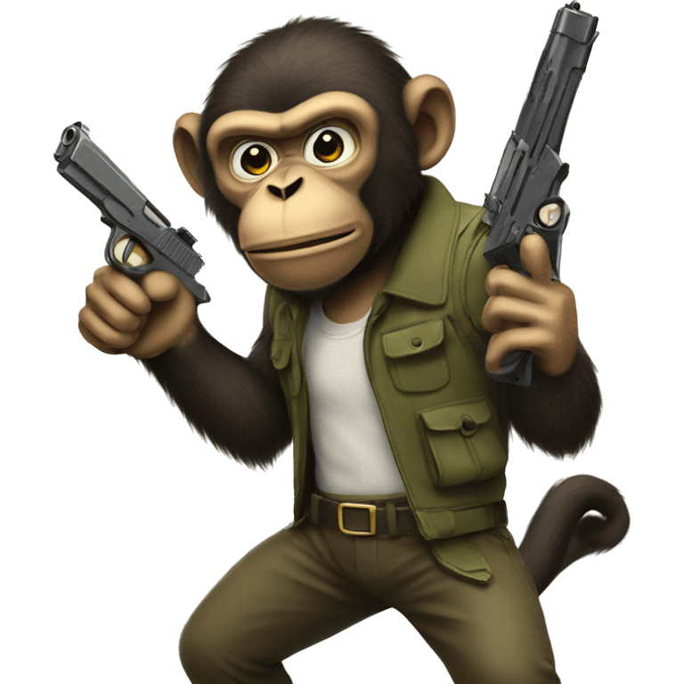 Big Monkey with a gun emoji