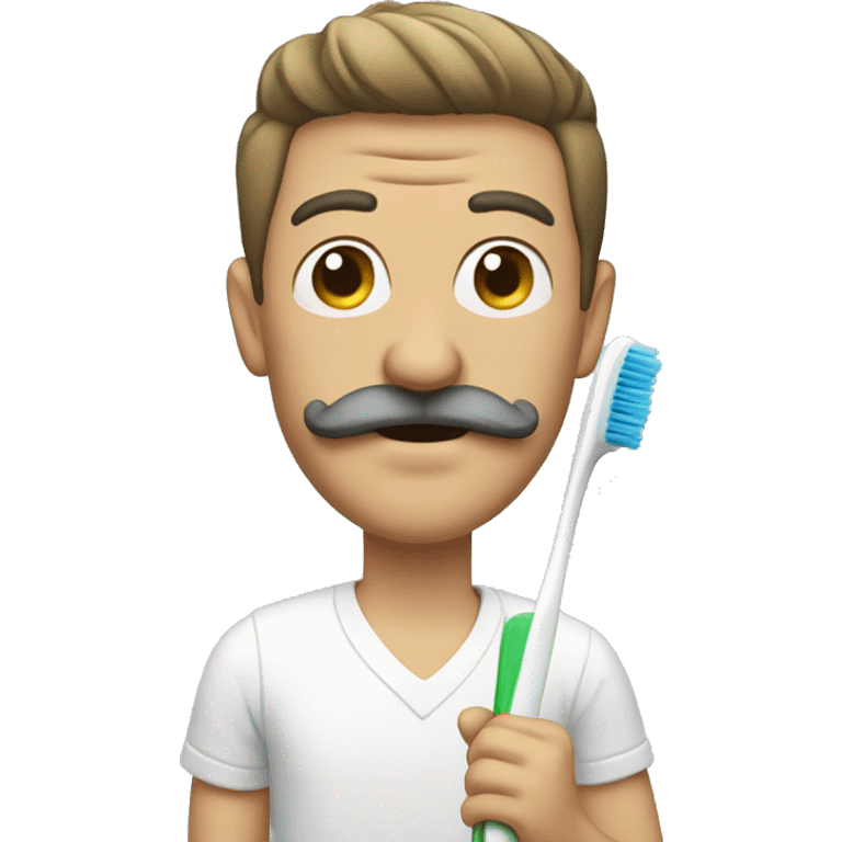 man with toothbrush mustache emoji