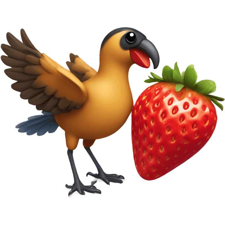 bird with a strawberry emoji